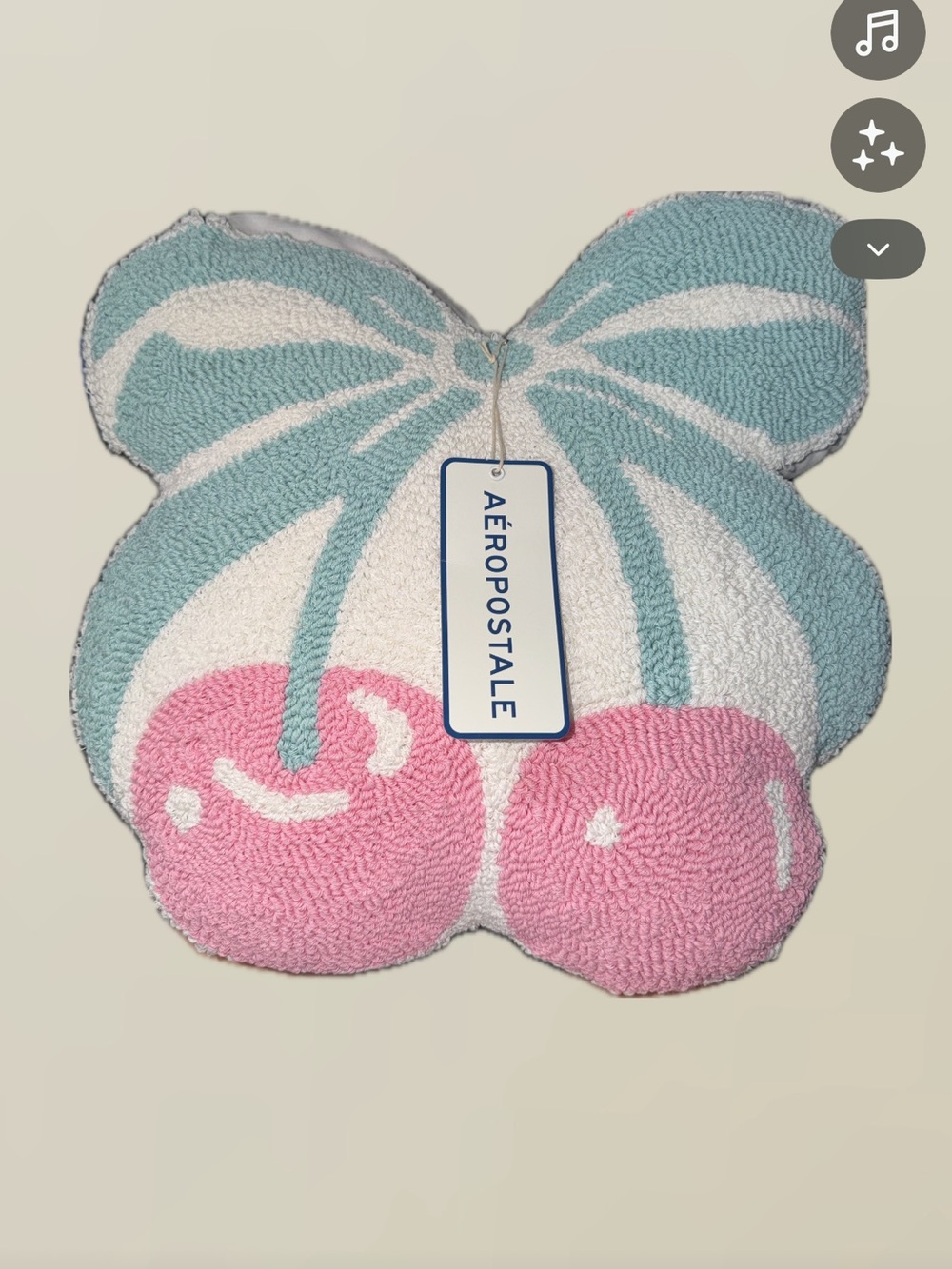 Aeropostale Pink & Teal Butterfly Plush Pillow